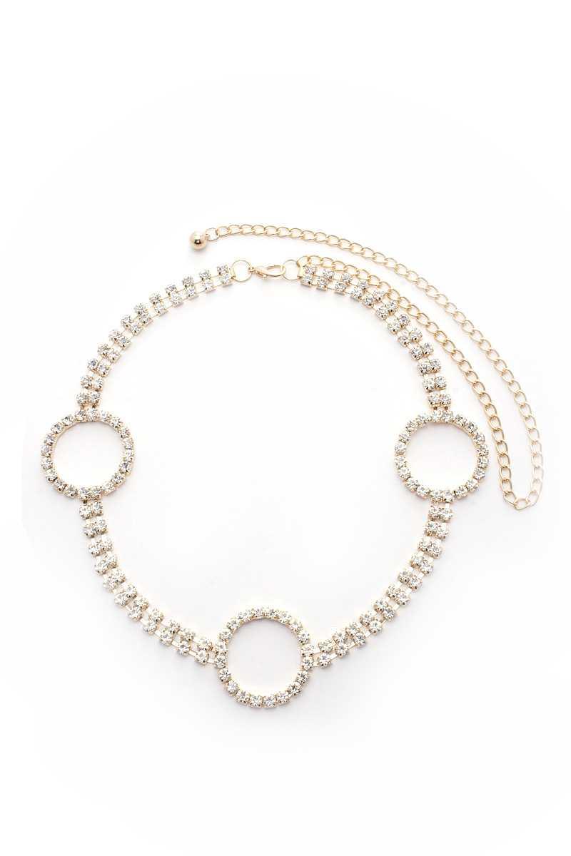Circle 2 Line Rhinestone Chain Belt | Mixtshop LLC