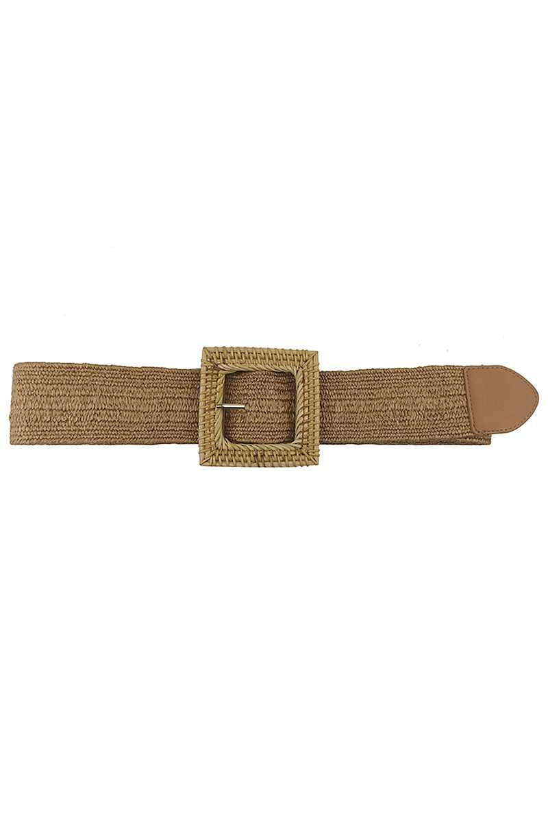 Fashion Square Straw Buckle Belt | Mixtshop LLC