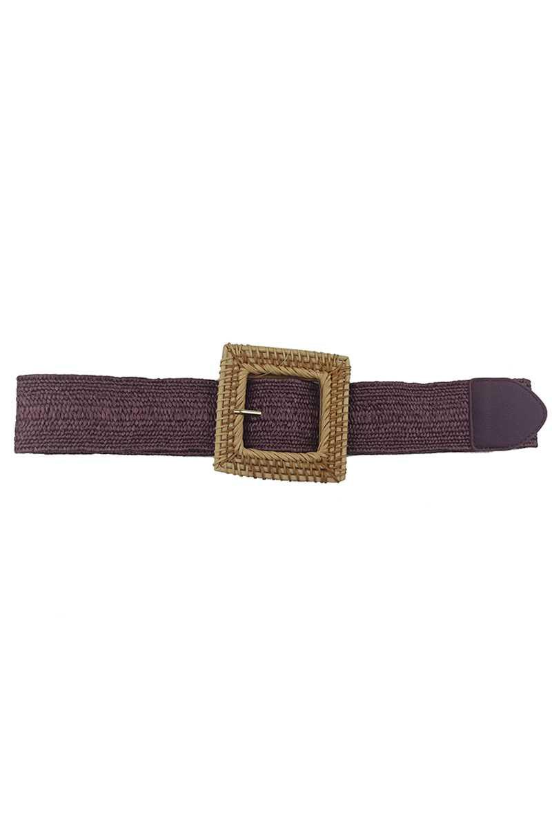 Fashion Square Straw Buckle Belt | Mixtshop LLC