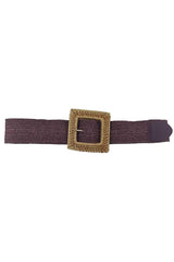Fashion Square Straw Buckle Belt | Mixtshop LLC