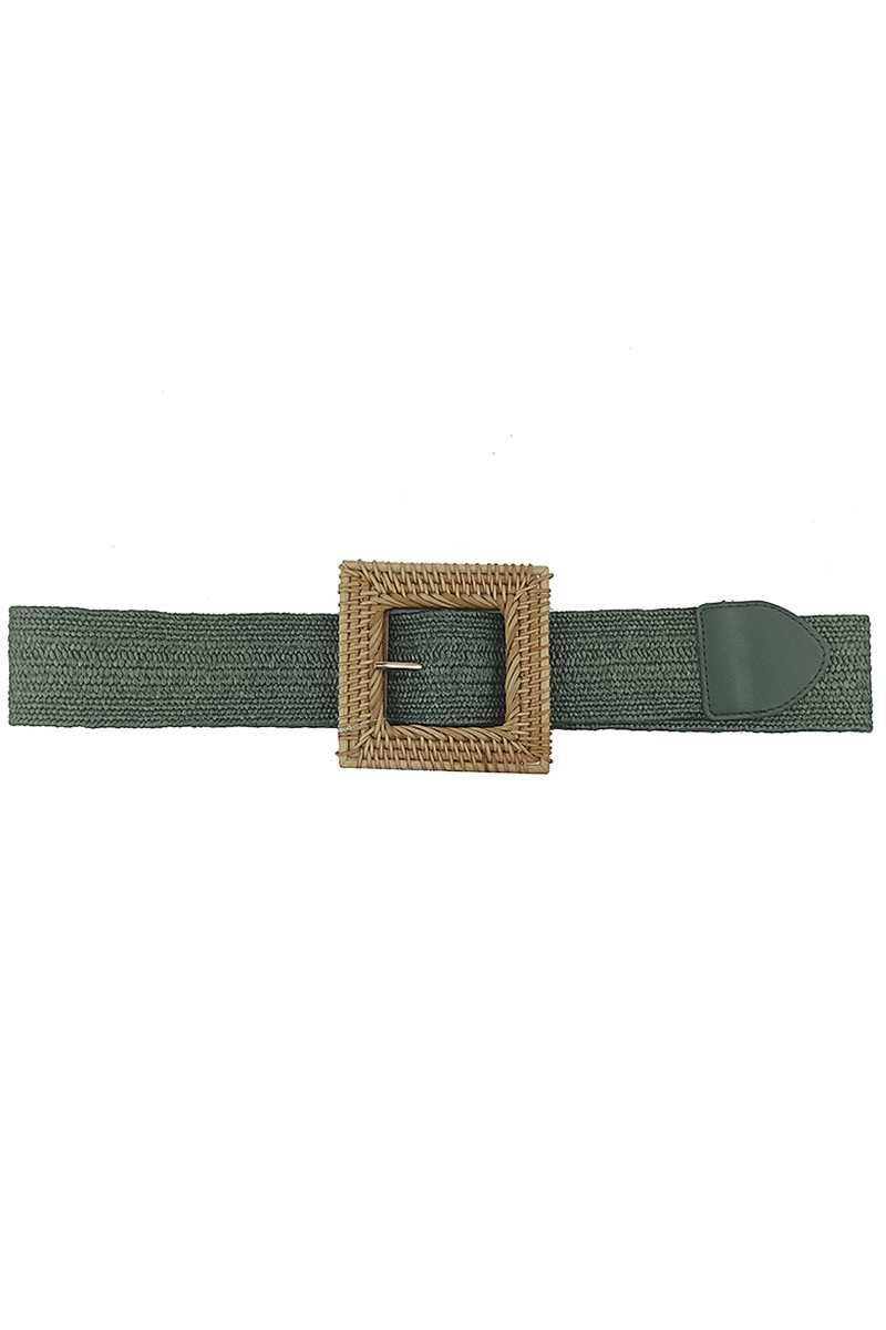 Fashion Square Straw Buckle Belt | Mixtshop LLC