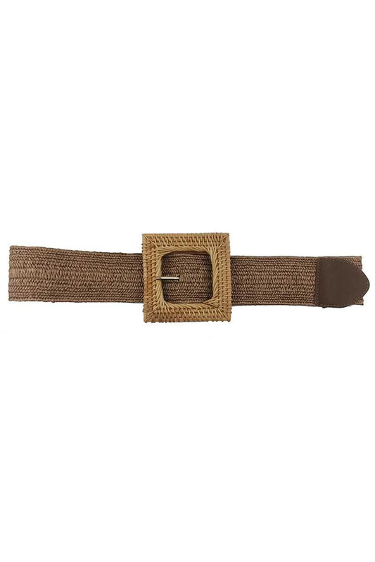 Fashion Square Straw Buckle Belt | Mixtshop LLC