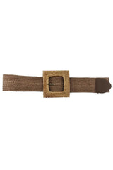 Fashion Square Straw Buckle Belt | Mixtshop LLC