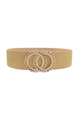Double Circle Chain And Rhinestone Trim Design Belt | Mixtshop LLC