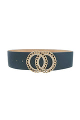 Double Circle Chain And Rhinestone Trim Design Belt | Mixtshop LLC