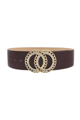 Double Circle Chain And Rhinestone Trim Design Belt | Mixtshop LLC