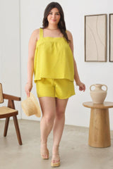 Plus Size Textured Top Elastic Waist Short Sets | Mixtshop LLC