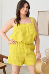 Plus Size Textured Top Elastic Waist Short Sets | Mixtshop LLC