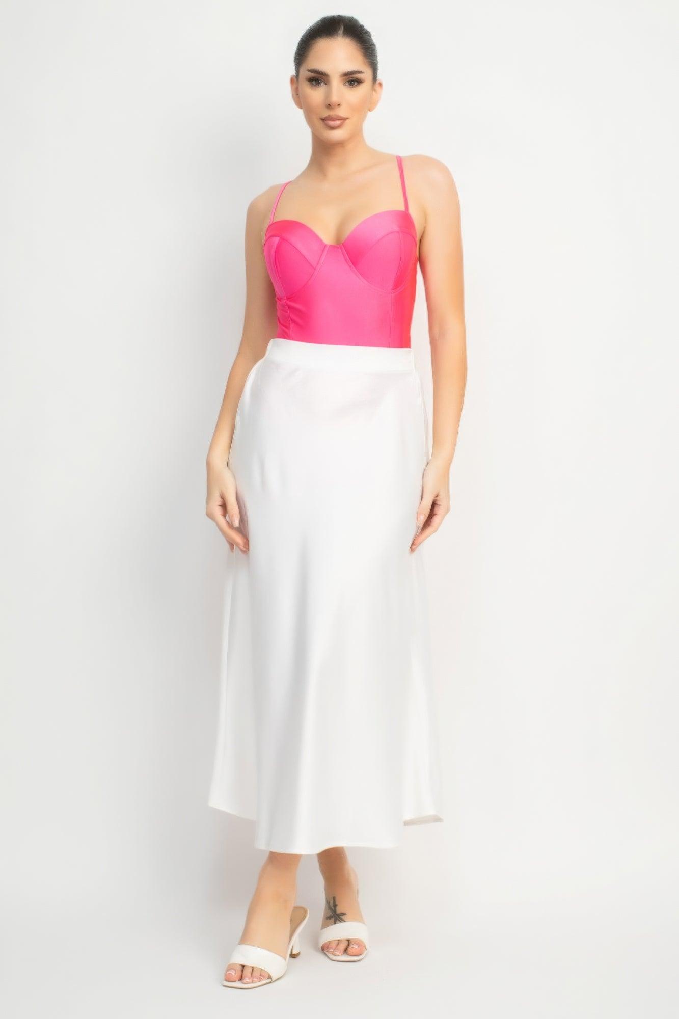 Rhinestone Strap Sweetheart Bodysuit | Mixtshop LLC