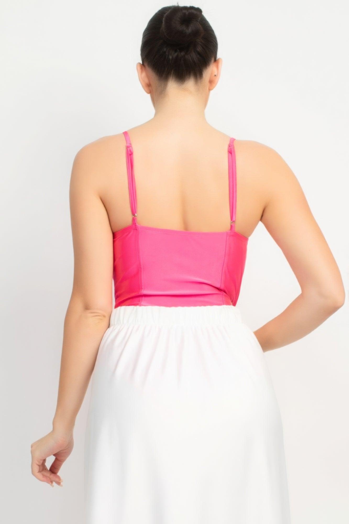 Rhinestone Strap Sweetheart Bodysuit | Mixtshop LLC