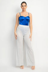 Rhinestone Strap Sweetheart Bodysuit | Mixtshop LLC