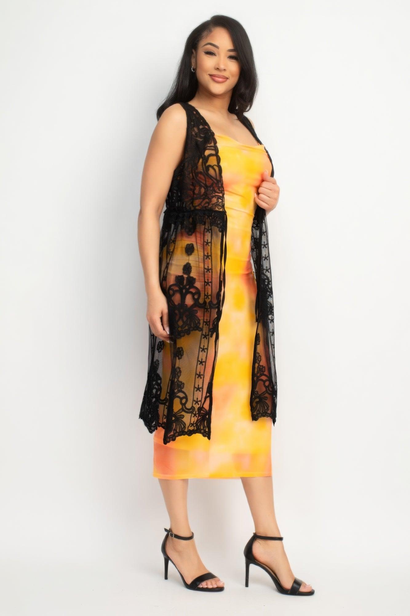 Sheer Embroidered Lace Vest | Mixtshop LLC