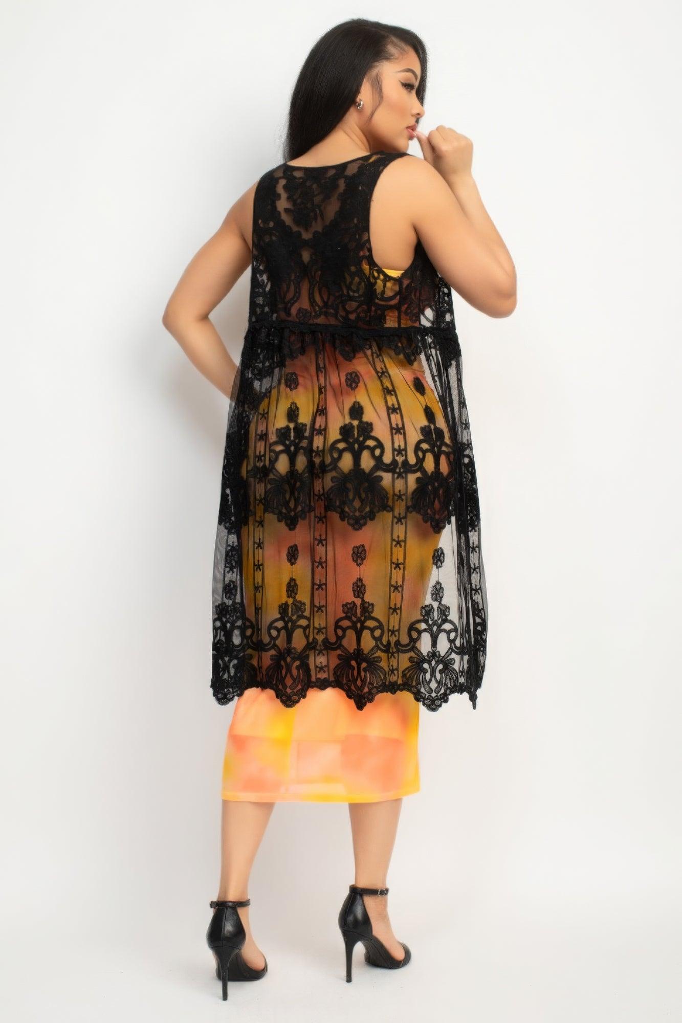 Sheer Embroidered Lace Vest | Mixtshop LLC