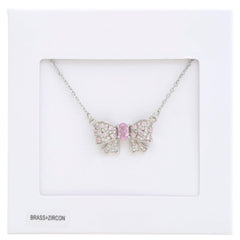 Rhinestone Bow Metal Necklace | Mixtshop LLC