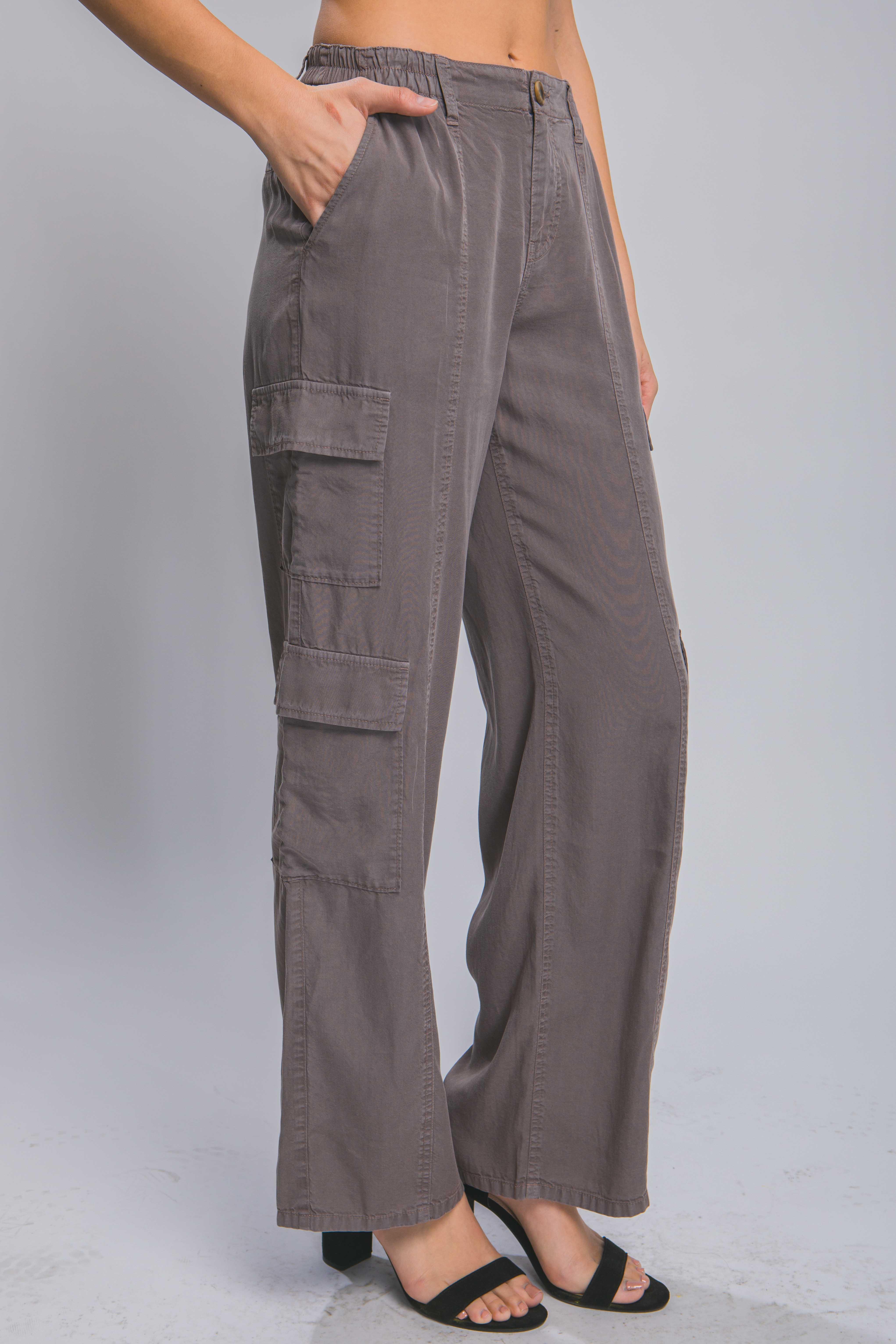 Full-length Tencel Pants With Cargo Pockets | Mixtshop LLC