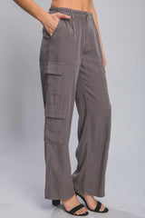 Full-length Tencel Pants With Cargo Pockets | Mixtshop LLC