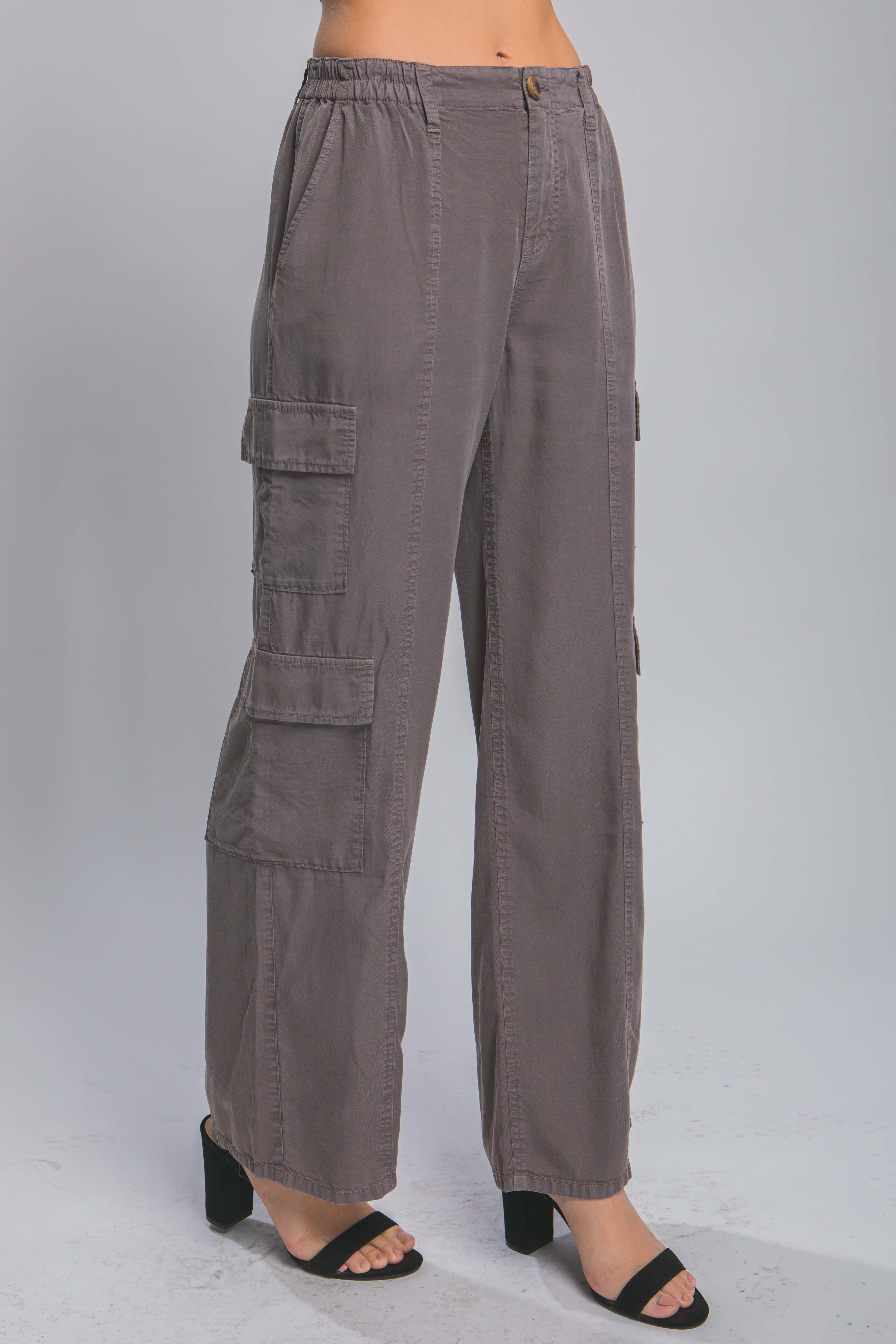 Full-length Tencel Pants With Cargo Pockets | Mixtshop LLC