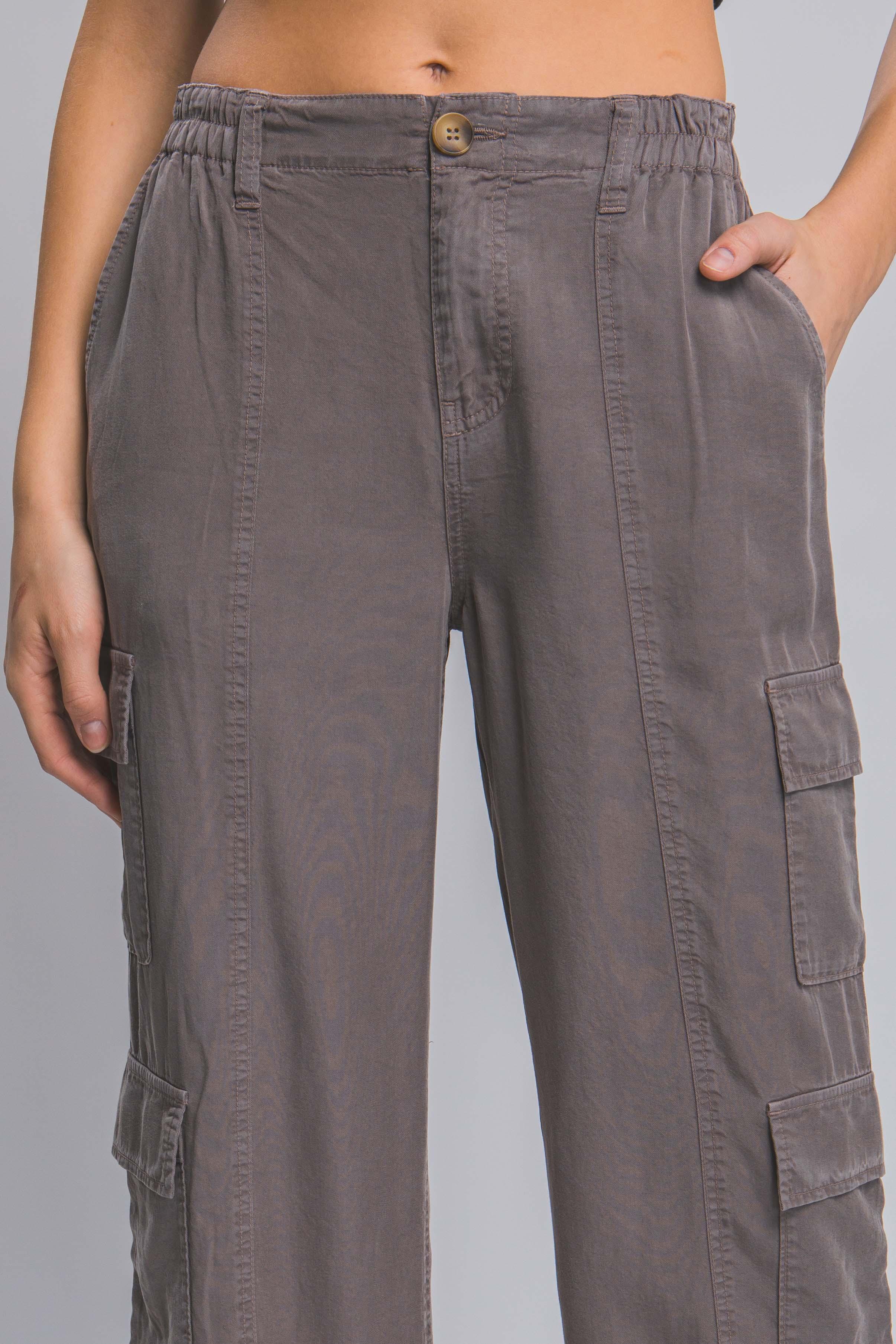 Full-length Tencel Pants With Cargo Pockets | Mixtshop LLC