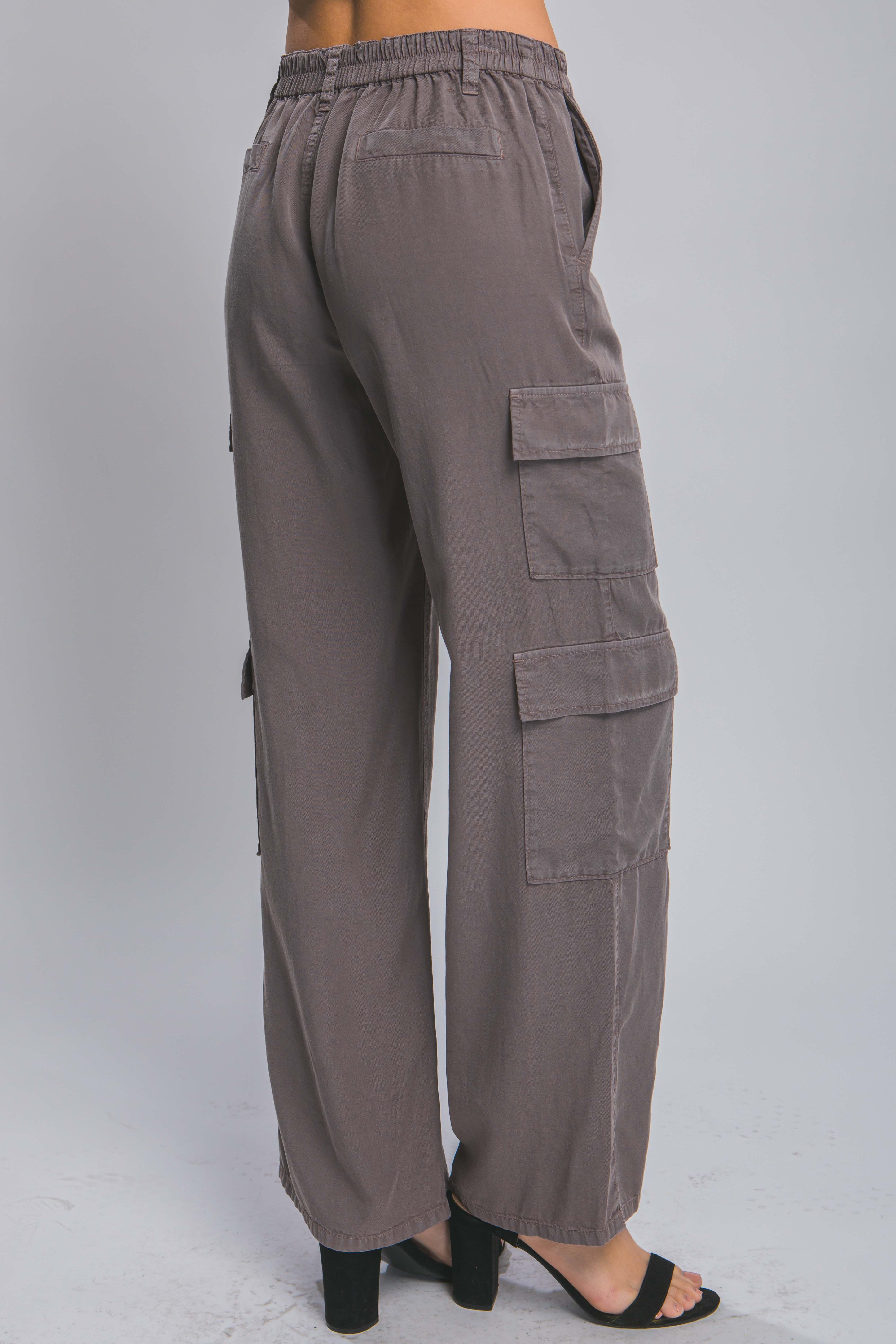 Full-length Tencel Pants With Cargo Pockets | Mixtshop LLC