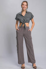 Full-length Tencel Pants With Cargo Pockets | Mixtshop LLC