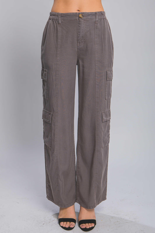 Full-length Tencel Pants With Cargo Pockets | Mixtshop LLC