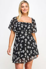 Plus Size Floral Chiffon Dress | Mixtshop LLC