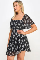 Plus Size Floral Chiffon Dress | Mixtshop LLC