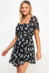 Plus Size Floral Chiffon Dress | Mixtshop LLC