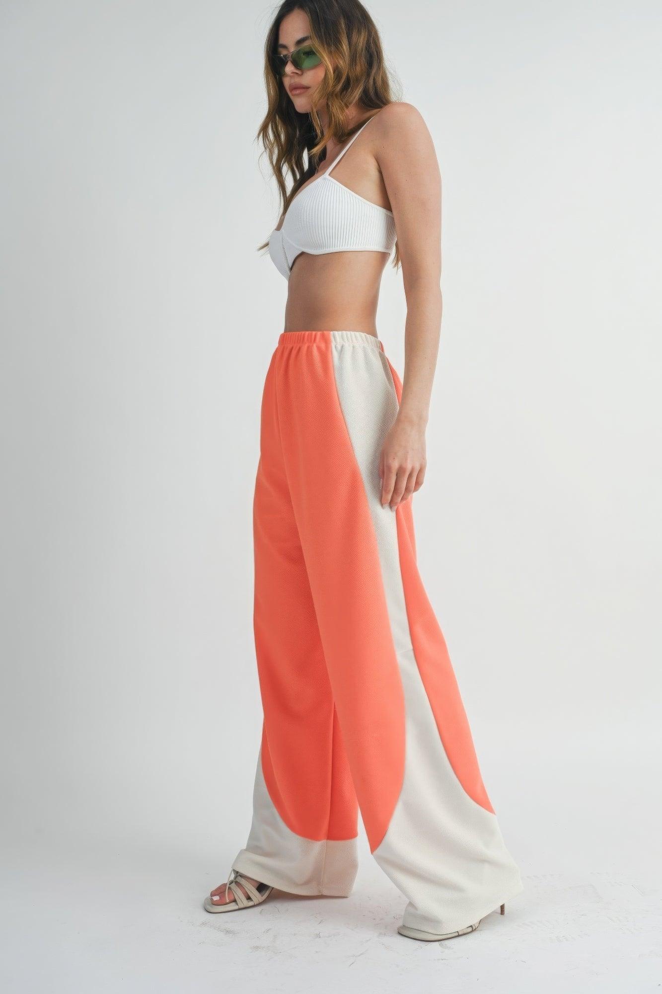 Two Toned Wide Leg Pants | Mixtshop LLC