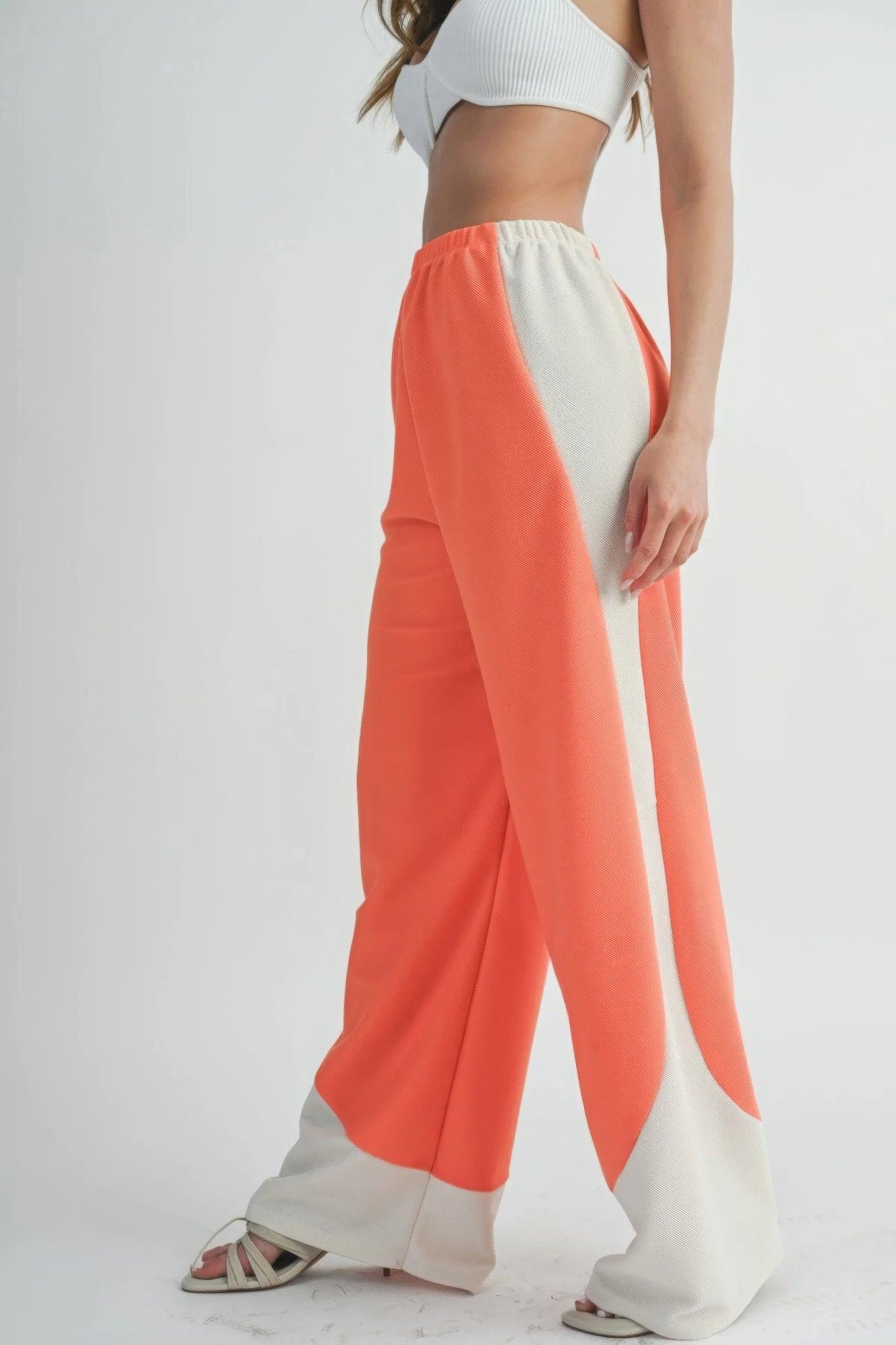 Two Toned Wide Leg Pants | Mixtshop LLC