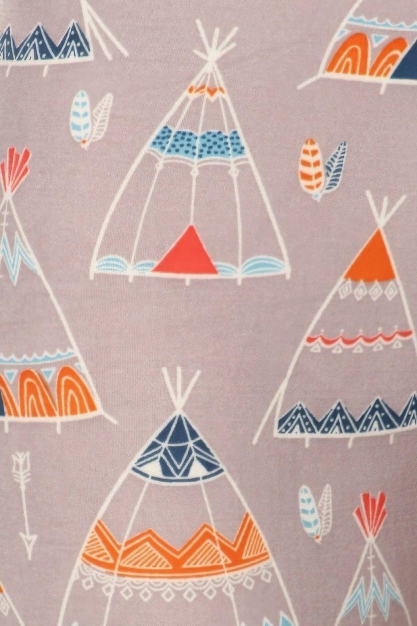 Teepee Print, High Rise, Fitted Leggings, With An Elastic Waistband | Mixtshop LLC