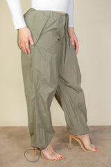 Plus Size Drawstring Waist Parachute Pants | Mixtshop LLC