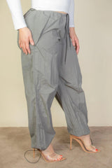 Plus Size Drawstring Waist Parachute Pants | Mixtshop LLC