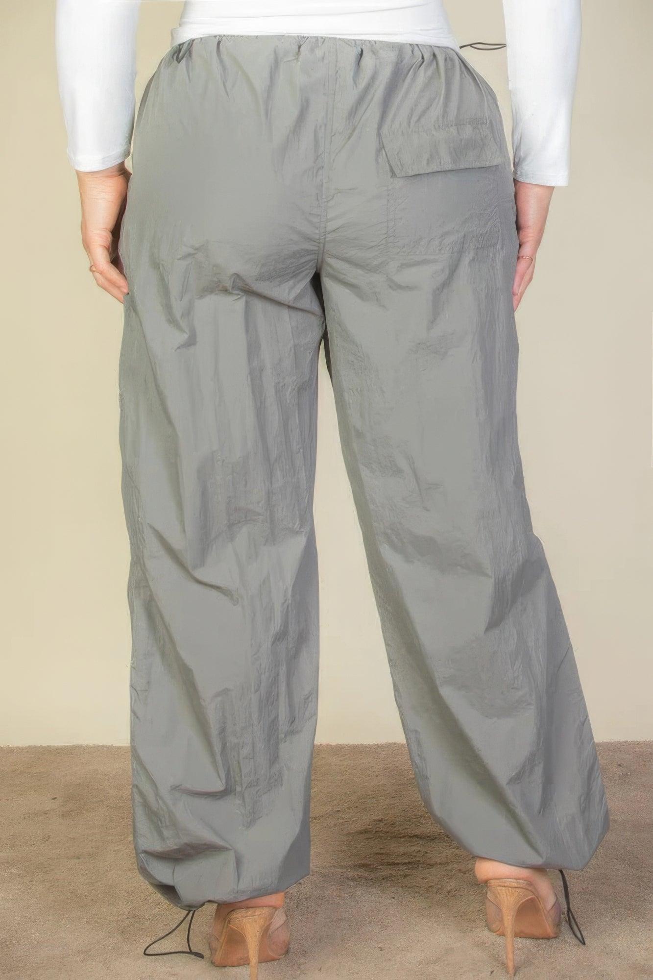 Plus Size Drawstring Waist Parachute Pants | Mixtshop LLC