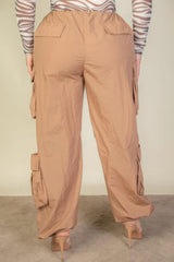 Plus Size Flap Pockets Drawstring Ruched Parachute Pants | Mixtshop LLC