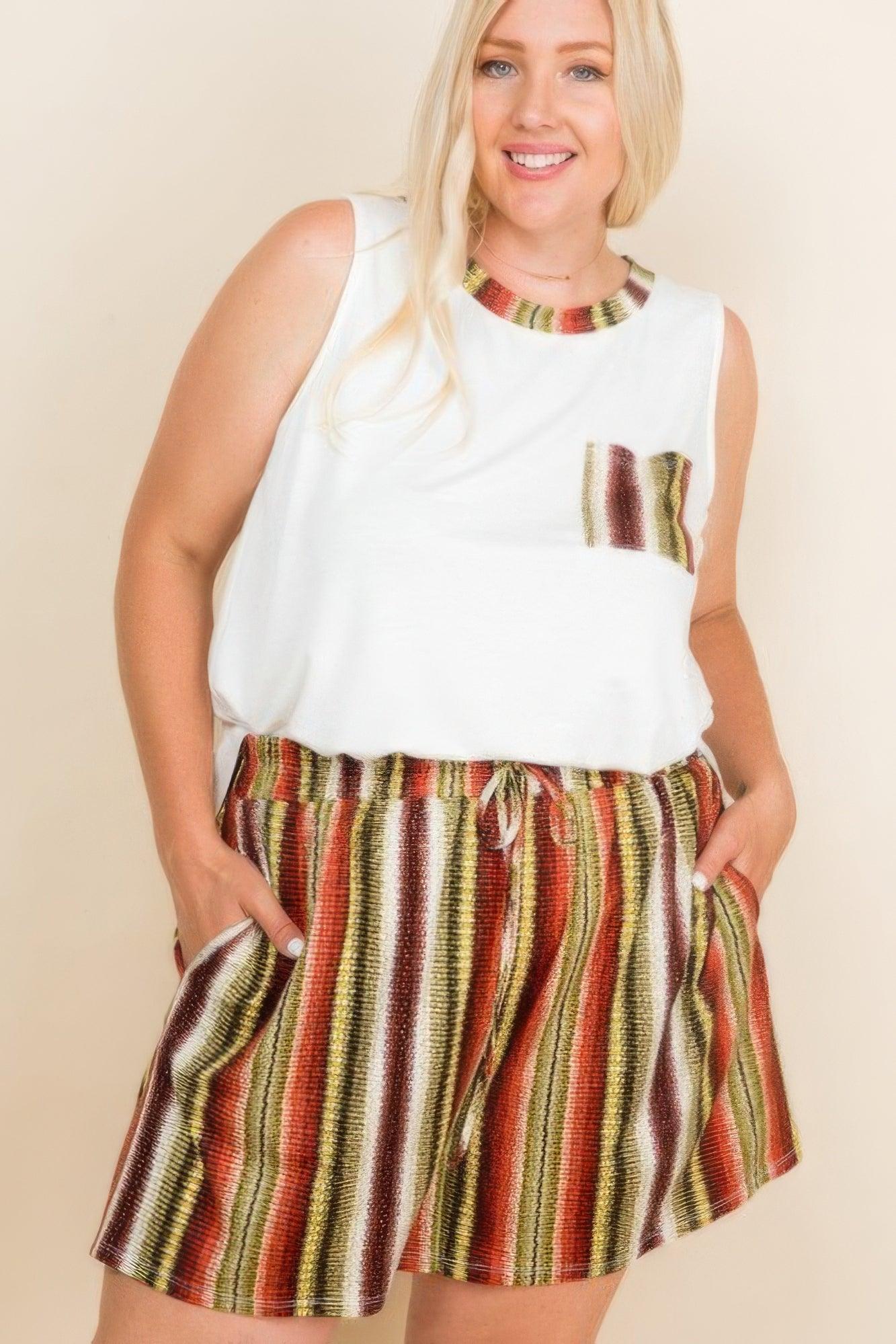 Plus Size Snake Skin Casual Shorts | Mixtshop LLC