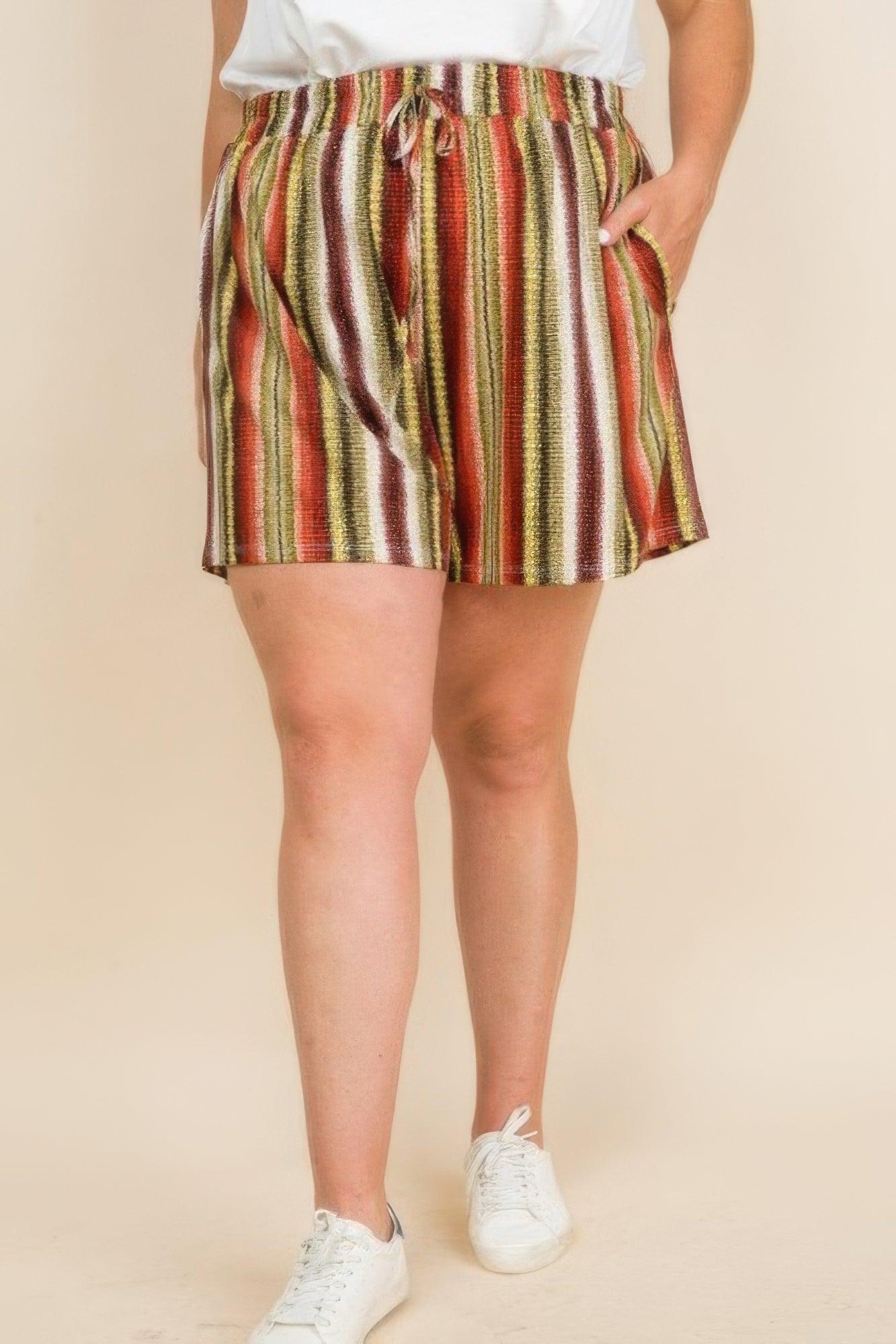 Plus Size Snake Skin Casual Shorts | Mixtshop LLC