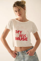 My Own Muse Vintage Wash Cropped Graphic Tee | Mixtshop LLC
