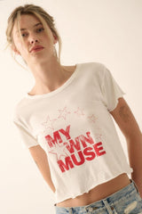 My Own Muse Vintage Wash Cropped Graphic Tee | Mixtshop LLC