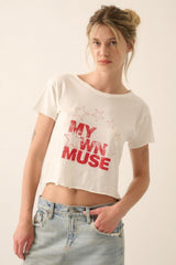 My Own Muse Vintage Wash Cropped Graphic Tee | Mixtshop LLC