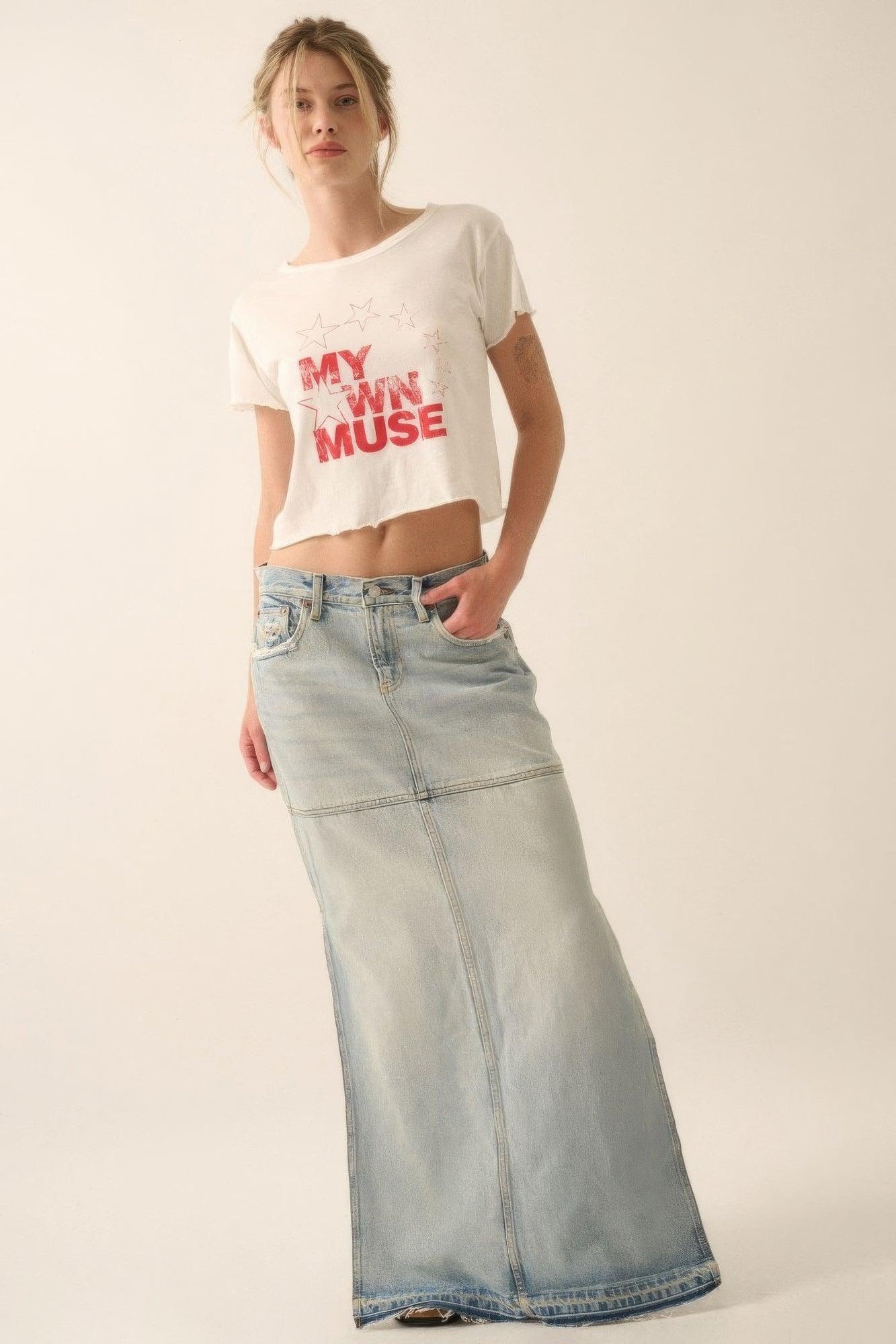 My Own Muse Vintage Wash Cropped Graphic Tee | Mixtshop LLC