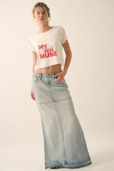 My Own Muse Vintage Wash Cropped Graphic Tee | Mixtshop LLC