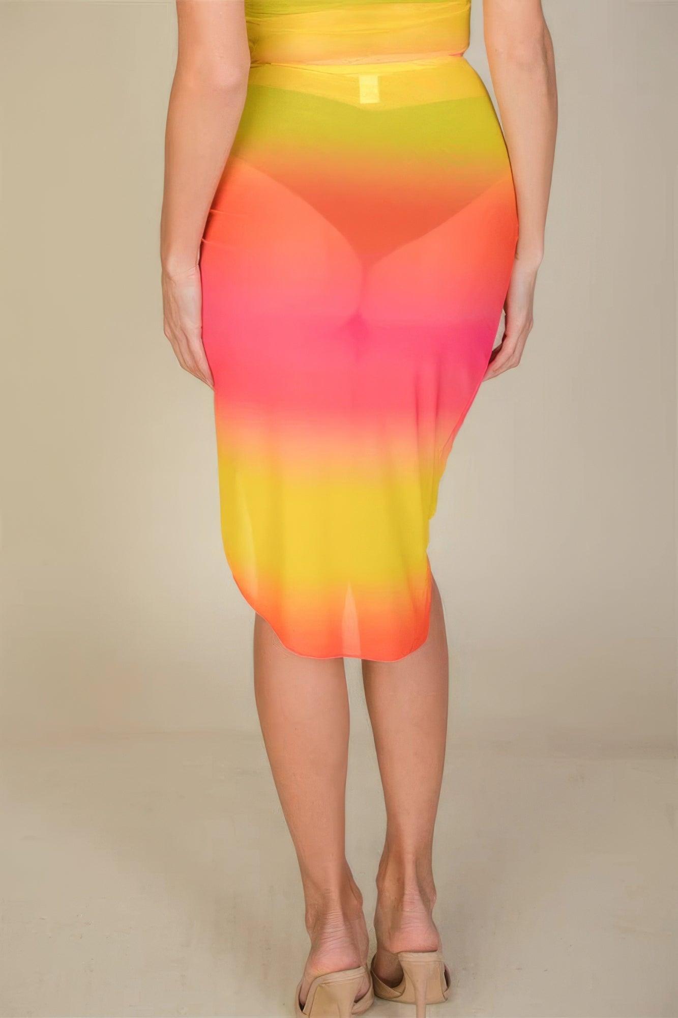 Sexy Sheer Mesh Drawstring Ruched Skirt | Mixtshop LLC