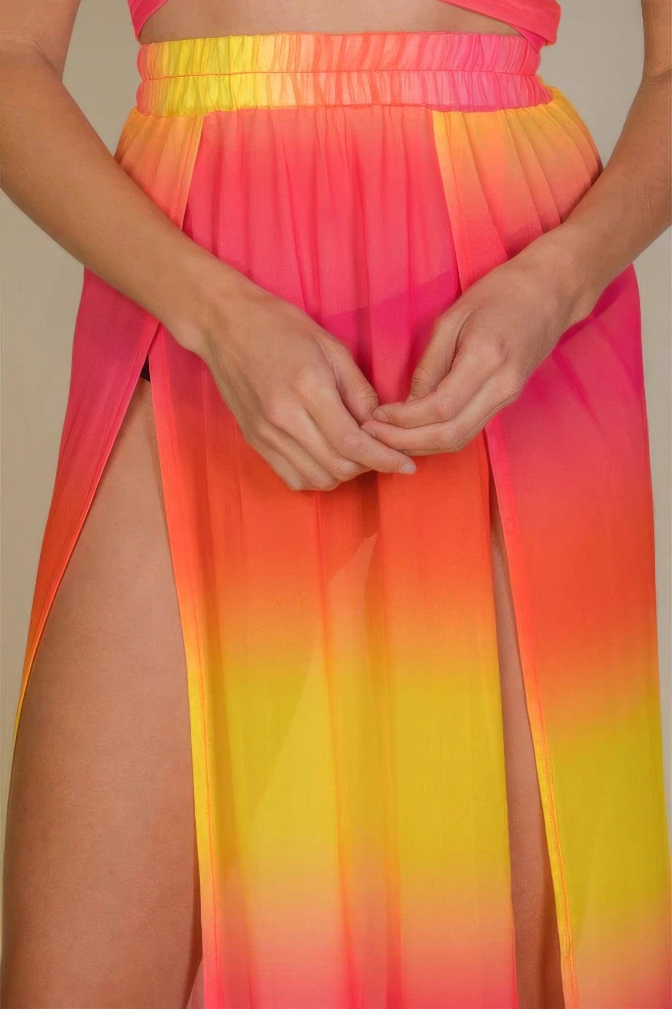 High Split Mesh Sheer Maxi Skirt | Mixtshop LLC