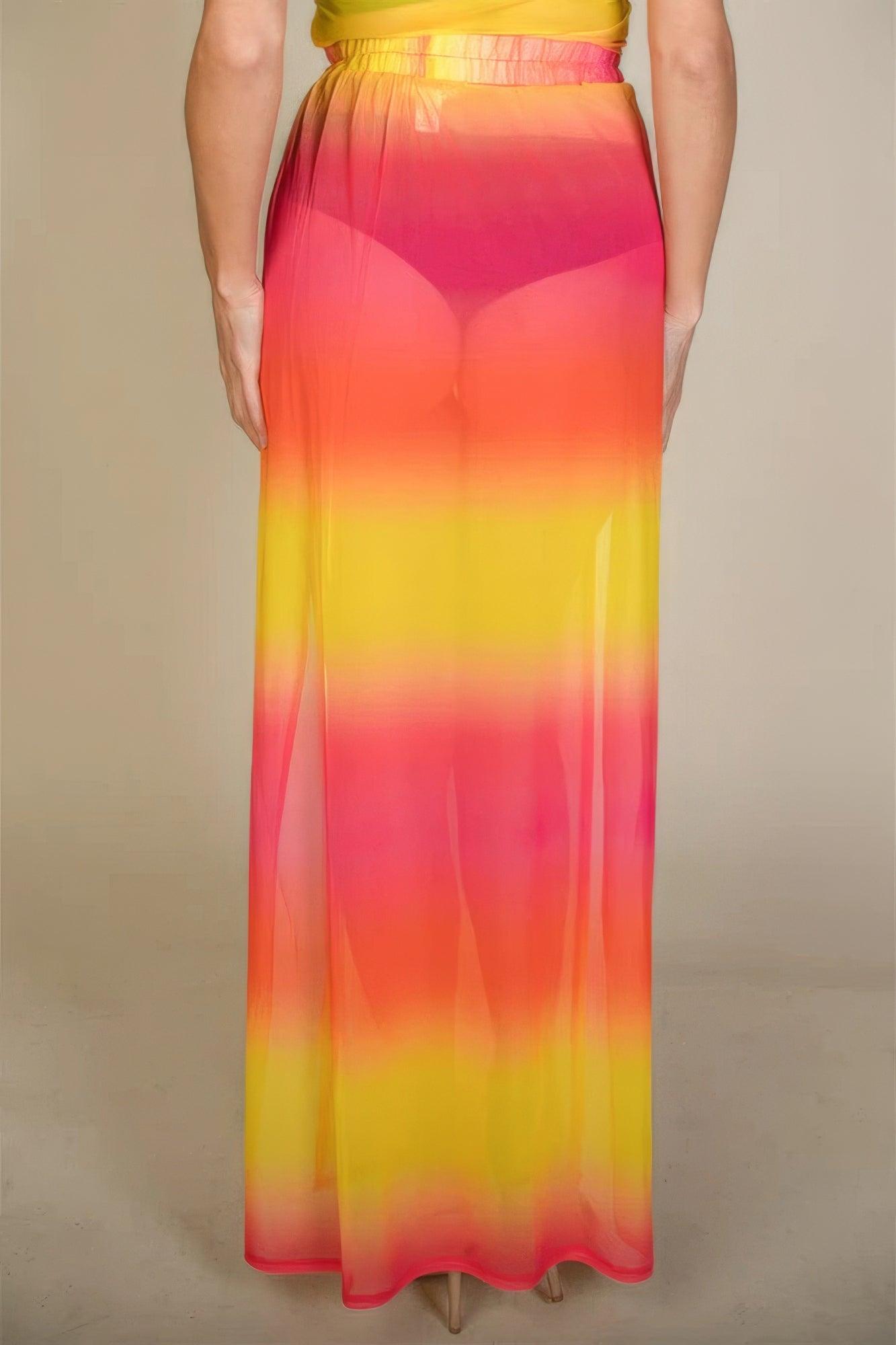 High Split Mesh Sheer Maxi Skirt | Mixtshop LLC