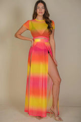 High Split Mesh Sheer Maxi Skirt | Mixtshop LLC