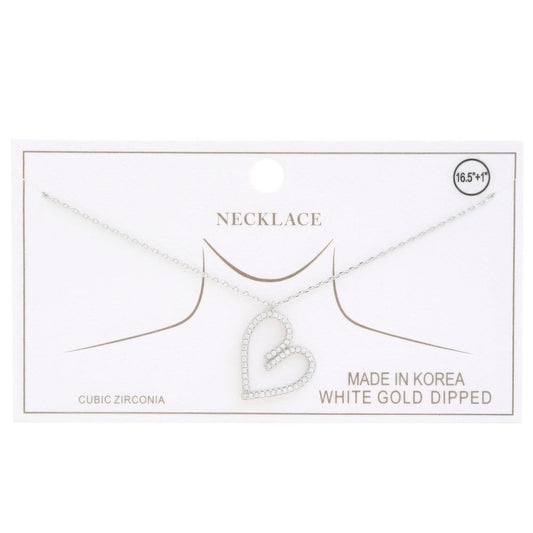 Abstract Heart Rhinestone Gold Dipped Necklace | Mixtshop LLC