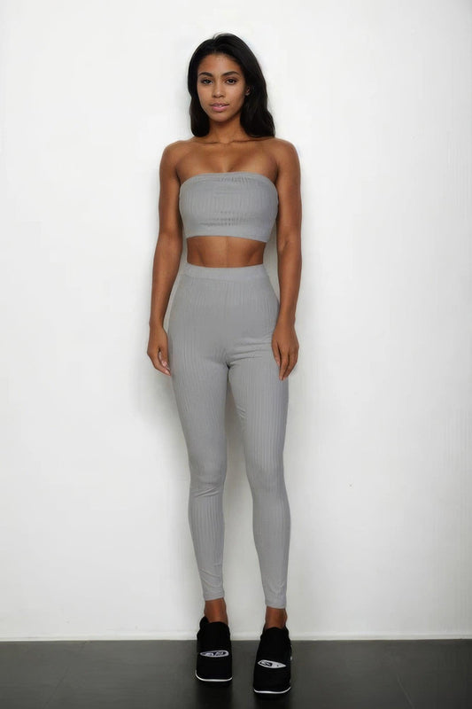 Ribbed Tube Top & Leggings Set | Mixtshop LLC