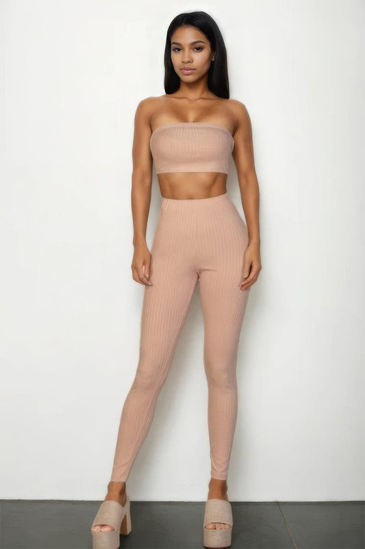 Ribbed Tube Top & Leggings Set | Mixtshop LLC