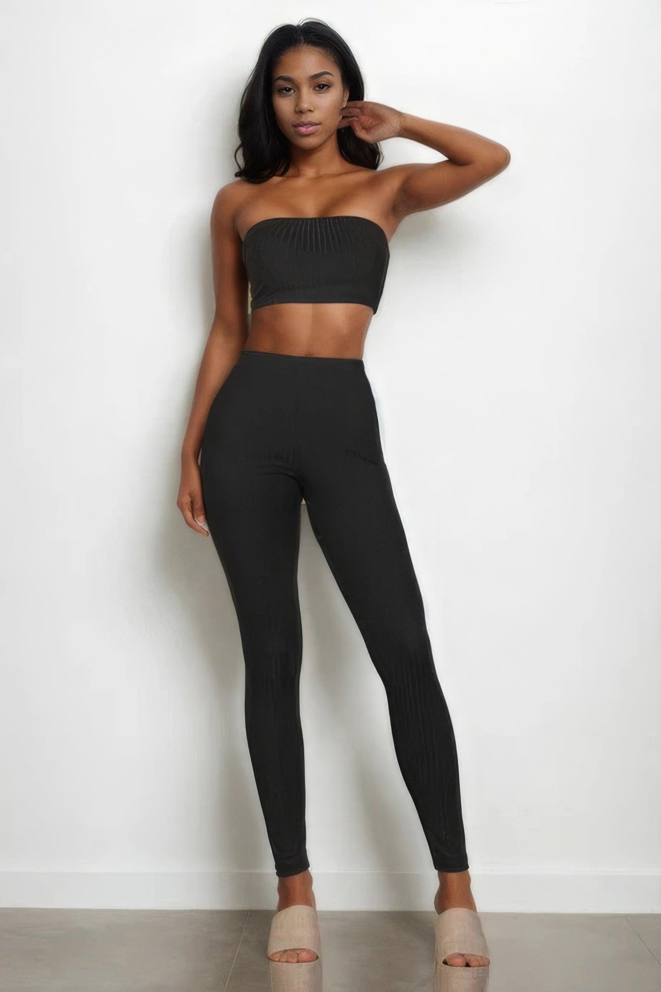 Ribbed Tube Top & Leggings Set | Mixtshop LLC